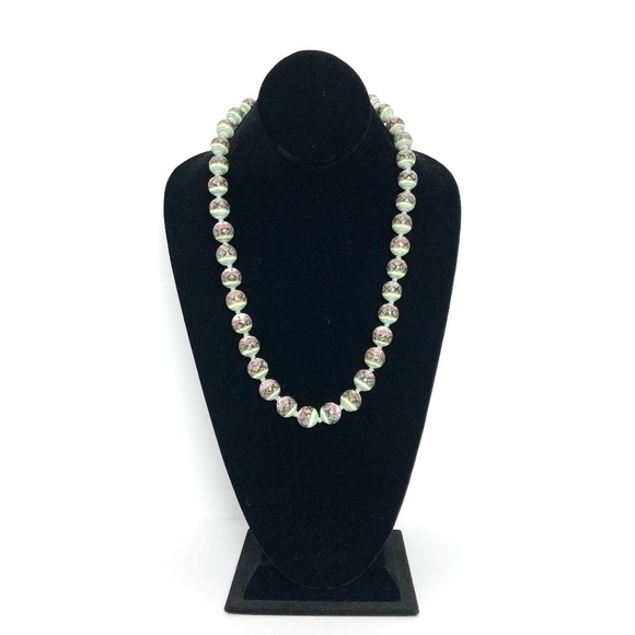 Vintage Hand Painted Chinese Beaded Necklace - Picture 2 of 6